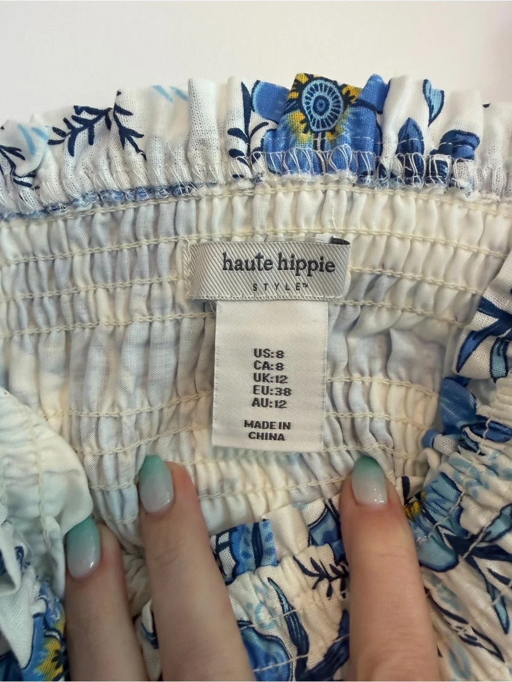 Haute Hippie Blue and White Floral Maxi Dress - Picture 4 of 4